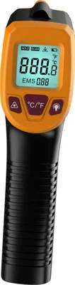 Zdjęcie produktu dla Termometr na podczerwień, bezdotykowy cyfrowy laserowy pistolet do pomiaru temperatury -58 °F do 1112 °F (-50 °C 600 °C) z wyświetlaczem LCD, pomarańczowy