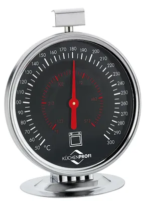 Ofenthermometer analog, Edelstahl, Ø 7,5 cm, 50–300 °C