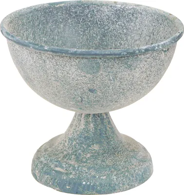 Produktbild von Pokalschale Klein Metall Antik Blau Weiß Ø12cm Deko, 2 Stück