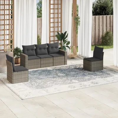 Produktbild von Möbel 5-tlg. Garten-Sofagarnitur mit Kissen Grau Poly Rattan 2024