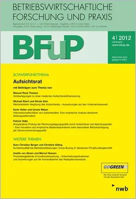 Immagine prodotto di Betriebswirtschaftliche Forschung und Praxis (BFuP) Aufsichtsrat