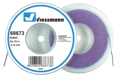 Produktbild von Viessmann 68673 - Kabel auf Abrollspule 0,14 mmÃƒâ€šÃ‚², lila, 25 m  - Neu