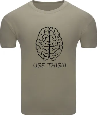 Produktbild von Diarbo Herren T-Shirt mit Lustiger Aufdruck Lustiges Gehirn Khaki Gr.S