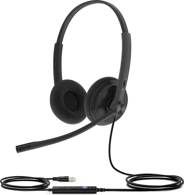 Productafbeelding van Yealink UH34 Dual Lite UH34 Lite, bekabelde hoofdtelefoon, hoofdband, geschikt voor kantoor/callcenter, zwart