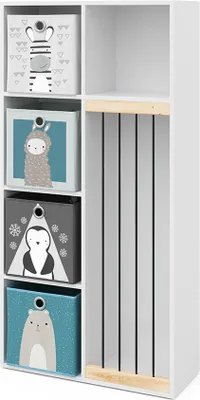 Produktbild von Vicco Kinderregal Marvin, 72 x 143 cm mit 4 Faltboxen opt.2, Weiß
