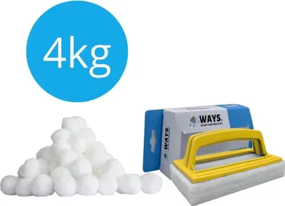 Zdjęcie produktu dla Polisferyczne kulki filtrujące Flowclear - 4000 g i szczotka do szorowania WAYS