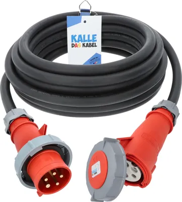 Produktbild von KALLE DAS KABEL CEE Verlängerungskabel 5G 6,0 mm² 40 Meter 400V 32A AQUASAFE IP67 druckwasserdicht Starkstrom Kraftstromkabel Stromkabel Starkstromverlängerung