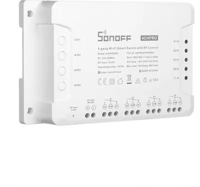 Obrázek produktu pro SONOFF 4CH R3/PRO R3 ITEAD RF 433MHz 4gangový Wi-Fi spínač 3 pracovní režimy Inching/Self-Locking/Interlock WiFi Smart Switch Kompatibilní s Amazon Alexa a pro  Home/Nest Smart Home