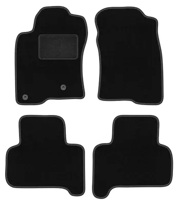 Image de Tapis de sol en moquette pour Toyota Land Cruiser J120 2002-2009 (5 portes) – jeu de 4 pièces, noirs, sur mesure – Wielganizator LUX