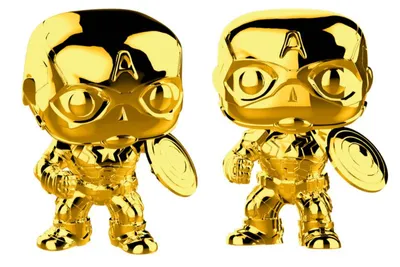 Produktbild von FUNKO POP! Marvel Avengers Captain America (Gold Chrome), Sammelfigur, Comics