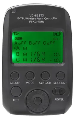 Productafbeelding van E-TTL flitstrigger VC-818TX - Draadloos - 1/8000s synchronisatie - 2.4G-systeem