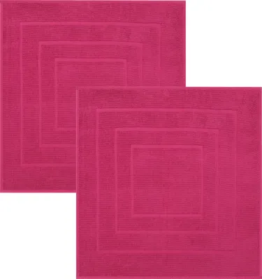 Produktbild von Betz 2 Stück Badvorleger 60x60 cm PALERMO Badematte Badteppich Duschvorleger 100% Baumwolle 680g/m²  Farbe: cranberry