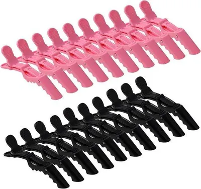 Obrázek produktu pro Plastové sponky do vlasů, 20 kusů, černé a růžové, pro ženy