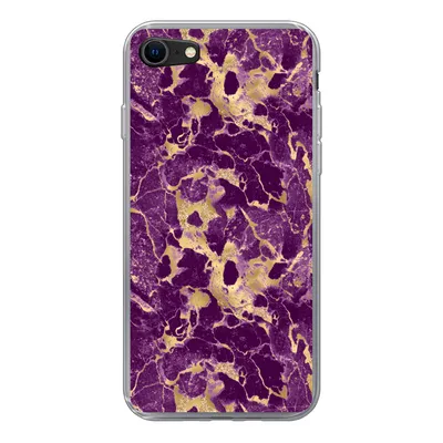 Produktbild von MuchoWow® Handyhülle Schutzhülle Hülle für iPhone 8 Gold - Luxus - Marmor - Muster Silikon Softcase Handy Hülle - Schutzhaube