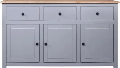 Produktbild von vidaXL Sideboard Grau 135x40x80 cm Kiefernholz Panama