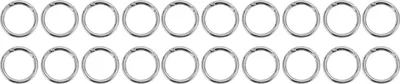 Produktbild von 20er Set runde Federkarabiner 40mm, silberfarben – starkes Kupfer, rostfrei, sicherer Verschluss für Taschen, Schmuck, Schlüsselanhänger & DIY