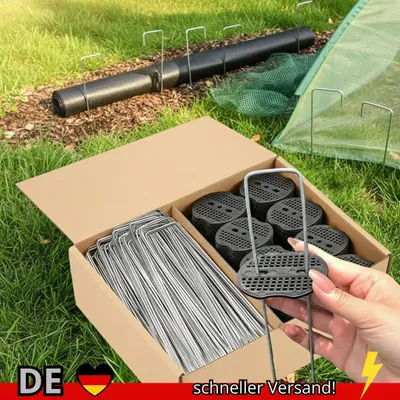 Produktbild von U-förmige Gartenheringe mit Polstern Metallzaunrohre Verzinkte