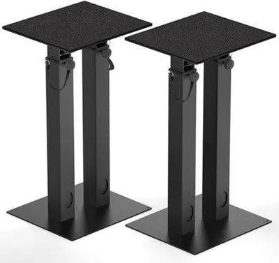 Produktbild von Lautsprecherständer, höhenverstellbar - 42 bis 74,5 cm - Schwarz, Eisen - Set aus 2 - Standlautsprecherständer