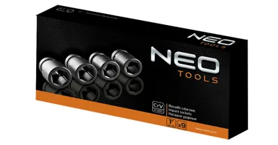Obrázok produktu pre NEO TOOLS Nástrčné hlavice 1", 27-50 mm, sada 9 ks.