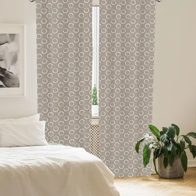 Produktbild von Abakuhaus, Fenstervorhänge, Ring Formen Grungy Kunst, 2-Panel-Set, 150 x 175 cm