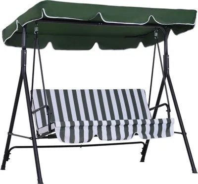 Obrázek produktu pro Zahradní houpačka – 3místná houpačka – pro venkovní použití – 172 x 110 x 153 cm – nutná montáž – zelená
