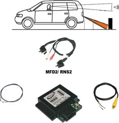 Produktbild von Rückfahrkamera Original Kufatec Interface + Kabelbaum Kamera für VW MFD 2 RNS2