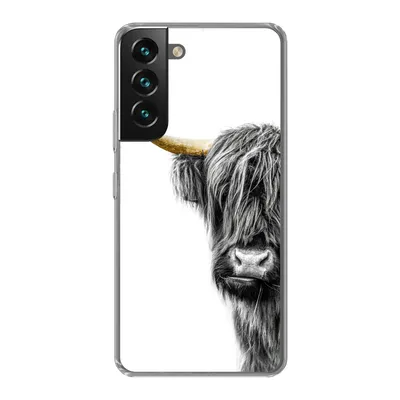 Produktbild von MuchoWow® Handyhülle Schutzhülle Hülle für Samsung Galaxy S22 Schottischer Highlander - Tiere - Schwarz und Gold Silikon Softcase Handy Hülle - Mobiltelefonhülle
