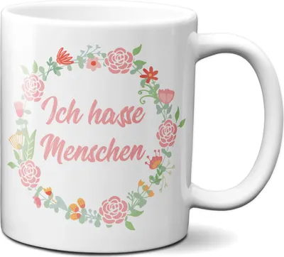 Produktbild von TassenKing Tasse - ICH HASSE MENSCHEN Tasse, Kaffeetasse mit Motiv, Tasse mit Spruch
