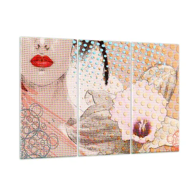 Produktbild von Bilder auf glas - Blume Dame Kleid Eleganz - 105x70cm - Glasbilder - Wandbilder - Kunstdruck - zum Aufhängen bereit - Wanddekoration aus Glas - Glas Bilder - Wandbild auf Glas - GCE105x70-3140