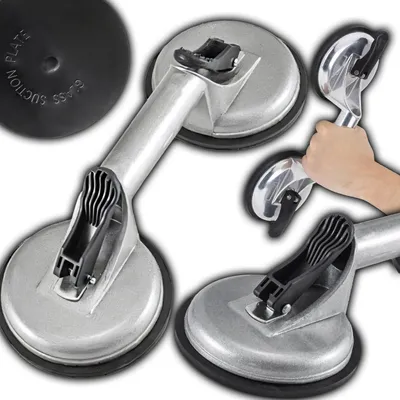 Produktbild von Saugheber Glassauger Vakuumheber Alu – 100 kg Tragkraft, ergonomischer Griff, für Transport von Glas, Fliesen & Platten, rutschfest & sicher Retoo