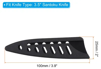 Produktbild von 2 Stš¹ck 100x25mm Messerschutzhš¹lle fš¹r 89mm/3.5" Sch?lmesser, Universal Messerscheide aus PP Kunststoff Klingenschutz Messerhš¹lle fš¹r Kš¹chen Haushalt Hotel Esszimmer, Schwarz