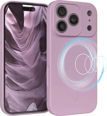 Produktbild von EAZY CASE - Silikonhülle magnetisch für Apple iPhone 17 Pro, Hülle Silikon, weich stoßfeste Magnet Handyhülle, Schutzhülle mit Kameraschutz, TPU Bumper in Lila