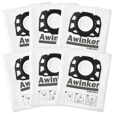 6er-Pack Staubsaugerbeutel KFI 357 für Kärcher WD2/WD3