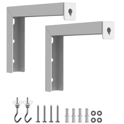 Produktbild von Universelle L-förmige Wandhalterung für Projektionsleinwand, Beamerhalterung mit Handhaken, Wand- & Deckenmontage, 2er-Pack