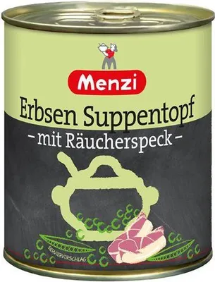 Produktbild von Menzi Erbsen Suppentopf 800 G Dose Intensiver Geschmack Tafelfertig Lactosefrei Frei von Ei