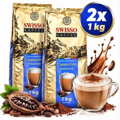 Obrázok produktu pre SWISSO KAFFEE Kakaové Cappuccino 2 kg (2x1 kg) Instantný Kávový Nápoj v Prášku