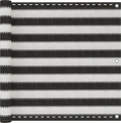 Produktbild von HOMMIE Balkon-Sichtschutz Anti-UV & Wasserfest - modernes Design - HDPE 90x500cm Anthrazit und Weiß DE984916 - Balkonsichtschutz