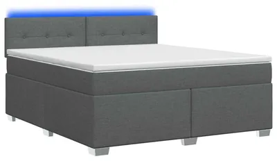 Imagen del producto de Cama con somier y colchón, con iluminación LED, color gris oscuro, 140 x 200 cm
