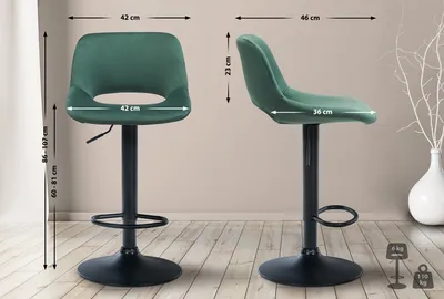 Produktbild von Barhocker HLO-CP243 Samt schwarz  grün