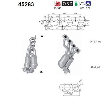 Produktbild von AS Katalysator Kat für BMW 3 Touring (E91) 45263