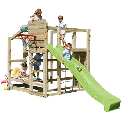 Produktbild von Spielturmking Spielturm CROSSFIT mit Rutsche - Grün DH753