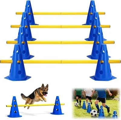 Productafbeelding van Agility set voor honden - verstelbare training bands - 23 cm hoogte - stimuleert behendigheid en focus