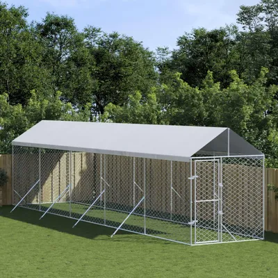 Immagine prodotto di Recinto esterno per cani, recinto per animali, recinto per polli - Dimensioni: 2 x 10 x 2,5 metri - Acciaio zincato e tetto impermeabile