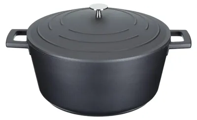Zdjęcie produktu dla Patelnia żeliwna 5 litrów 28 cm z pokrywką powłoka nieprzywierająca