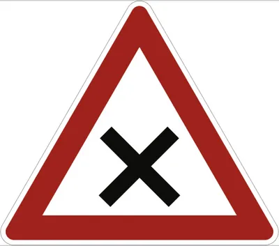 Produktbild von Verkehrsschild VZ102, Kreuzung oder Einmündung, Alu, RA2, 630 mm SL