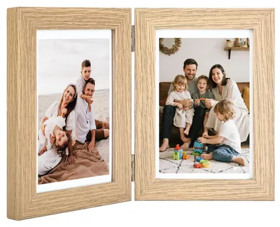 Doppelter Bilderrahmen 10x15 cm MDF Glas