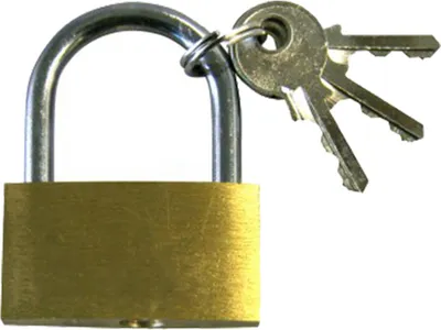 Produktbild von com-four® 2x Vorhängeschloss aus Messing - Sicherheitsschloss mit 3 Schlüssel - Vorhangschloss für Haushalt und Arbeit