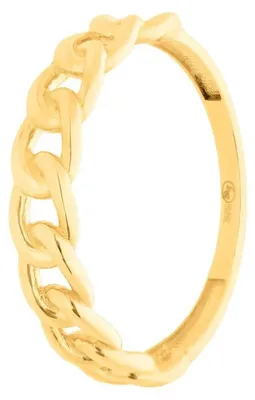 Produktbild von SuzanGold Kettenring Damen Echtgold Curb Chain Ring aus 375 Gelbgold