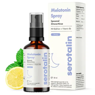 Produktbild von serotalin Melatonin Spray liposomal | Melatonin¹ & Baldrian | Zitrone-Minze | 30 ml