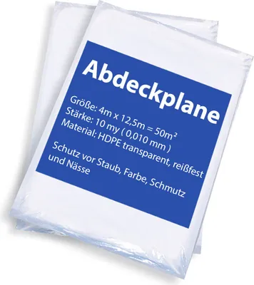 Produktbild von 1x Baufolie Malerplane Abdeckfolie 4x12,5m Malerfolie 10my Plane10my